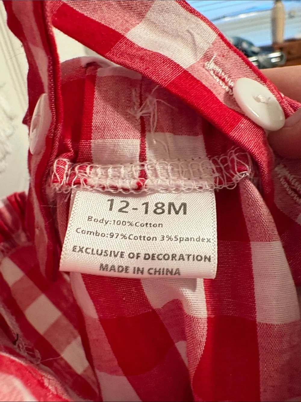 Red Gingham Minnie Mouse-Inspired Baby Romper